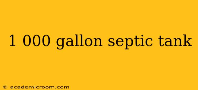 1 000 gallon septic tank