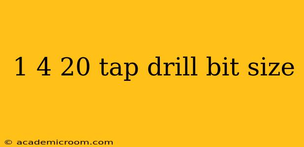 1 4 20 tap drill bit size