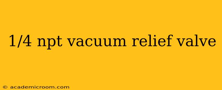 1/4 npt vacuum relief valve