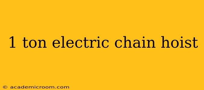 1 ton electric chain hoist