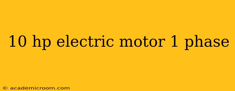 10 hp electric motor 1 phase