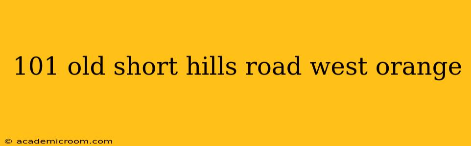 101 old short hills road west orange