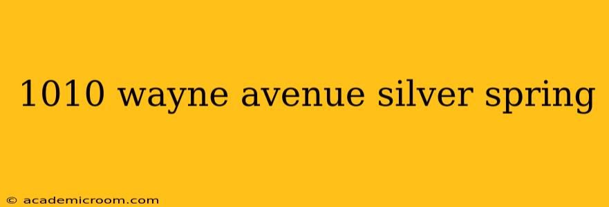 1010 wayne avenue silver spring