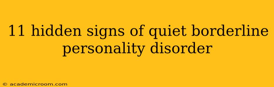 11 hidden signs of quiet borderline personality disorder