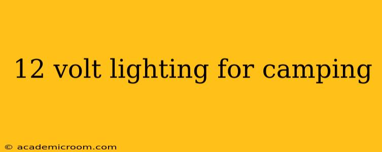 12 volt lighting for camping