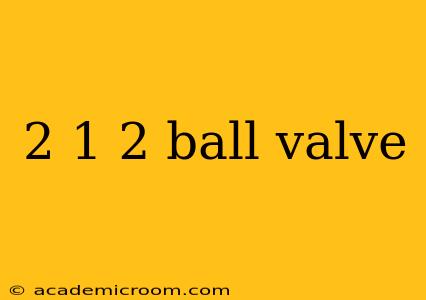 2 1 2 ball valve
