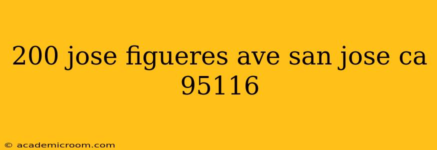 200 jose figueres ave san jose ca 95116