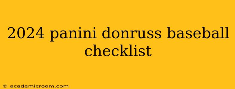 2024 panini donruss baseball checklist