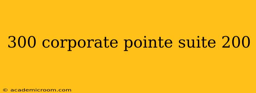 300 corporate pointe suite 200
