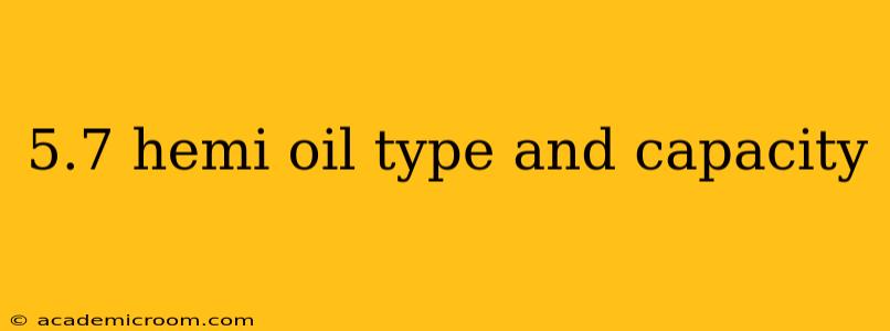5.7 hemi oil type and capacity