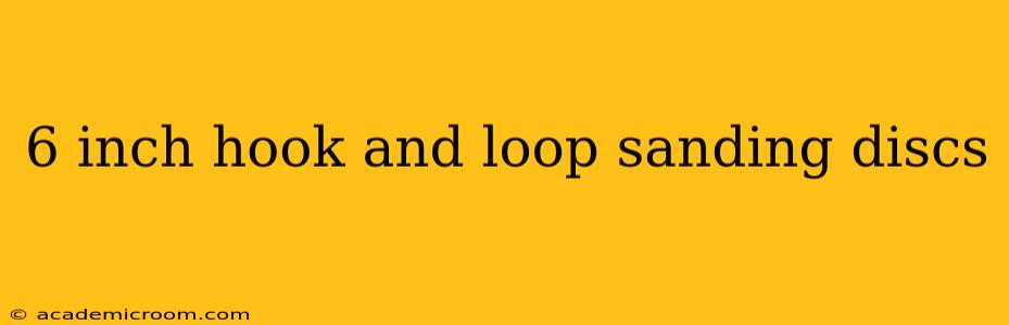 6 inch hook and loop sanding discs