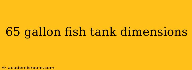 65 gallon fish tank dimensions