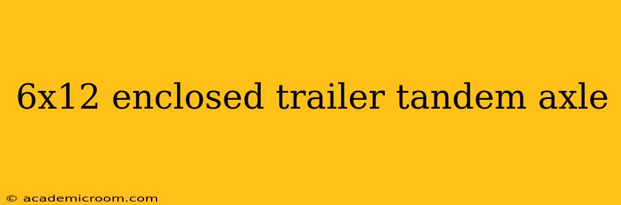 6x12 enclosed trailer tandem axle