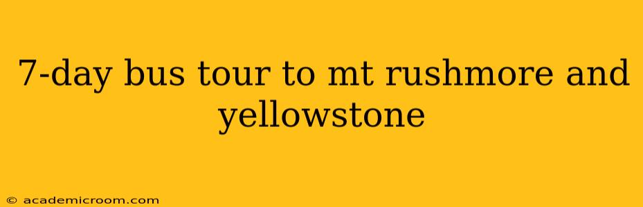 7-day bus tour to mt rushmore and yellowstone