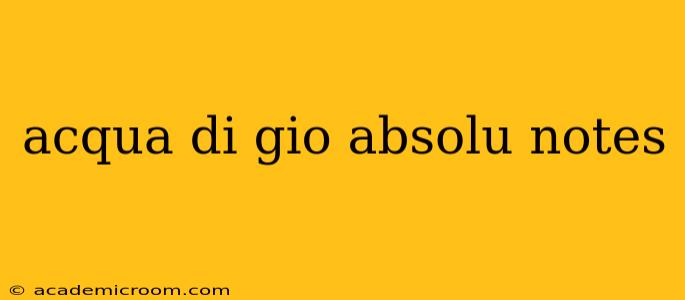 acqua di gio absolu notes