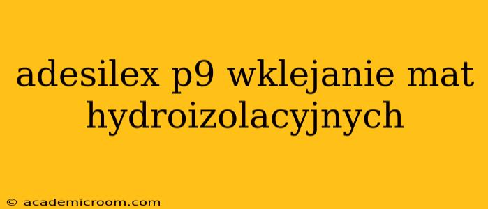 adesilex p9 wklejanie mat hydroizolacyjnych