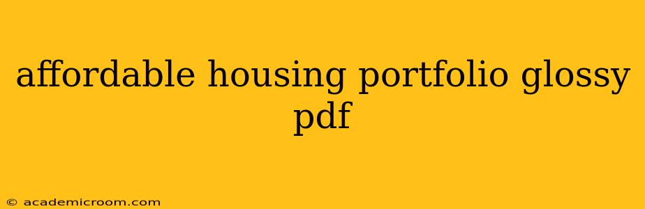 affordable housing portfolio glossy pdf