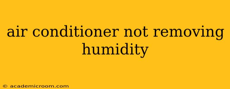 air conditioner not removing humidity