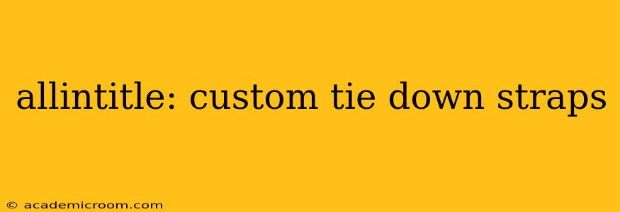 allintitle: custom tie down straps