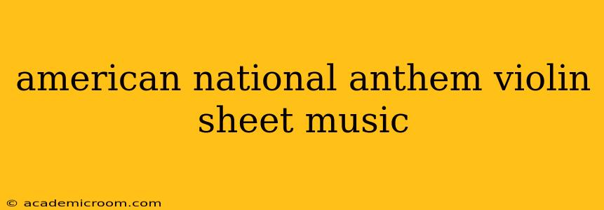 american national anthem violin sheet music