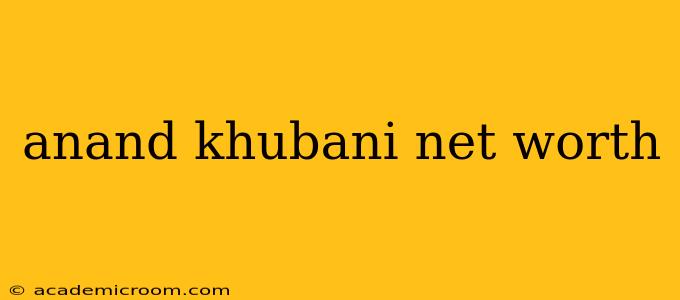 anand khubani net worth