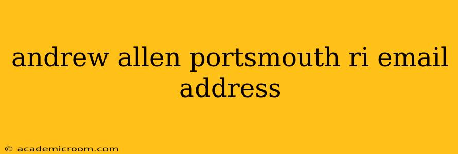 andrew allen portsmouth ri email address