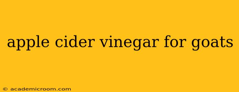 apple cider vinegar for goats