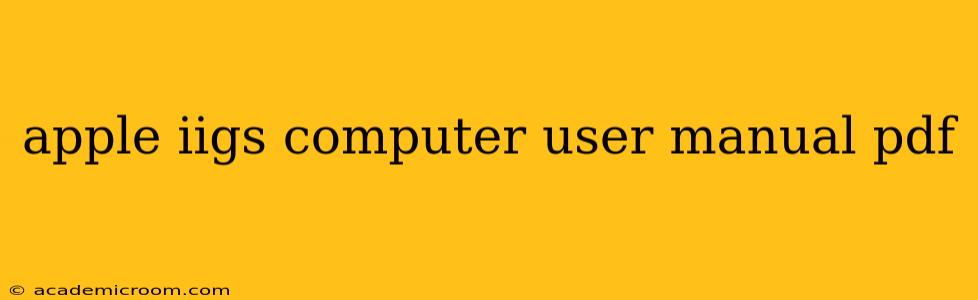 apple iigs computer user manual pdf