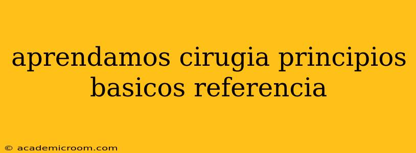 aprendamos cirugia principios basicos referencia