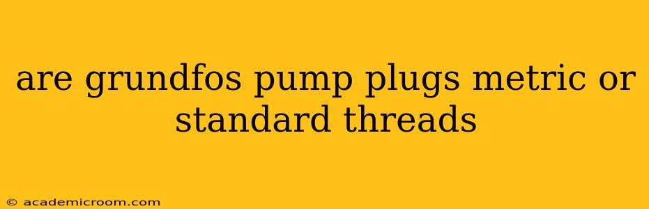 are grundfos pump plugs metric or standard threads