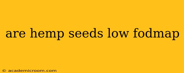 are hemp seeds low fodmap