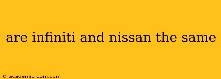 are infiniti and nissan the same