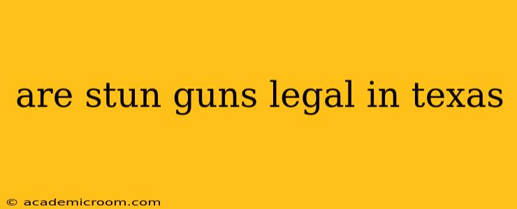 are stun guns legal in texas