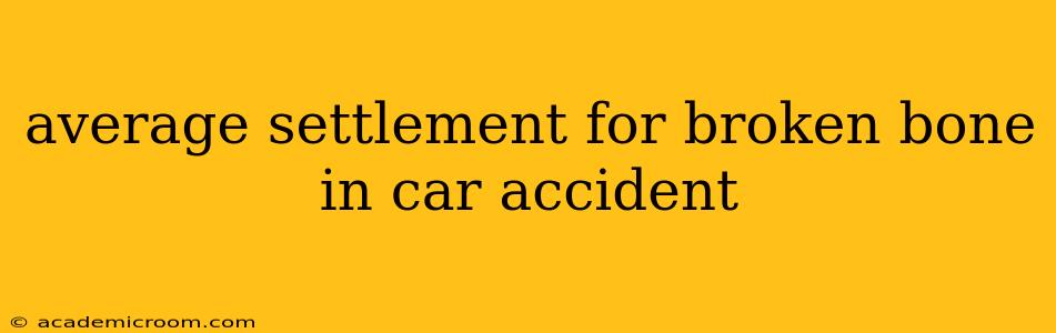 average settlement for broken bone in car accident