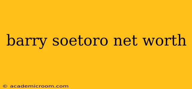 barry soetoro net worth