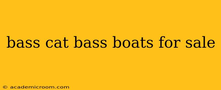 bass cat bass boats for sale
