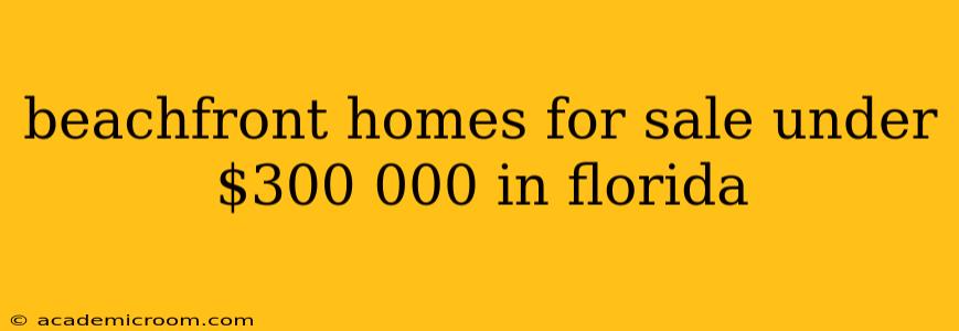 beachfront homes for sale under $300 000 in florida
