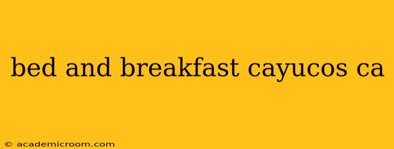bed and breakfast cayucos ca
