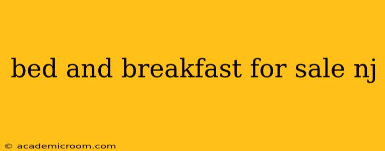 bed and breakfast for sale nj
