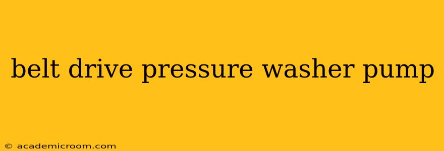 belt drive pressure washer pump