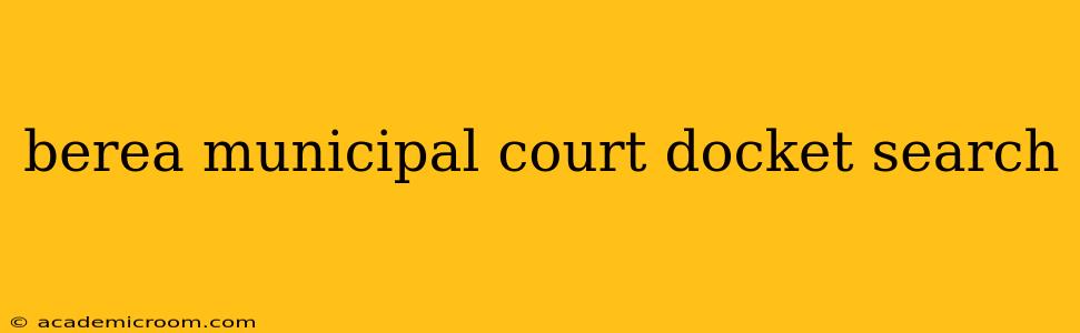berea municipal court docket search