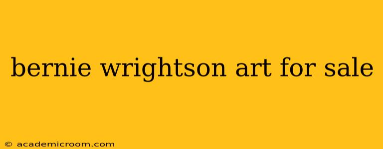 bernie wrightson art for sale