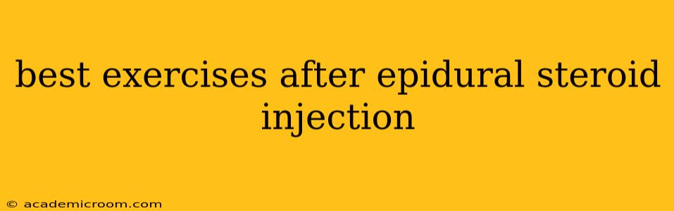 best exercises after epidural steroid injection