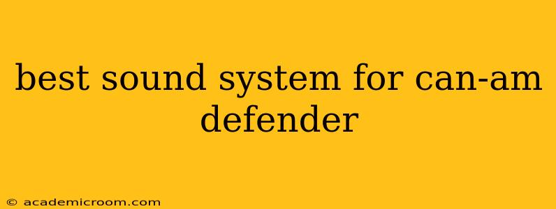 best sound system for can-am defender