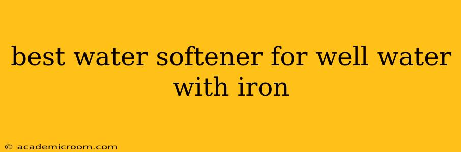 best water softener for well water with iron