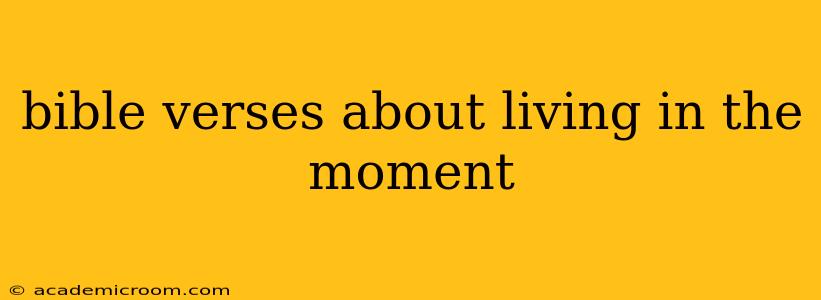 bible verses about living in the moment