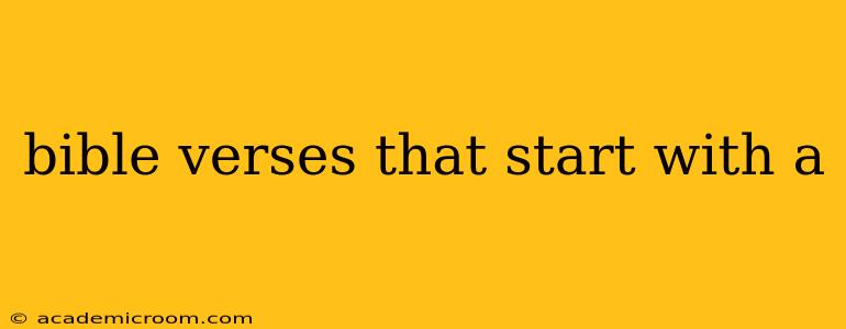 bible verses that start with a