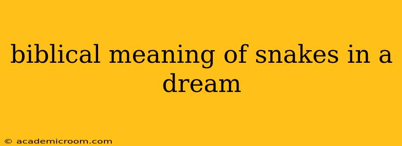 biblical meaning of snakes in a dream