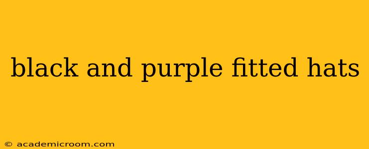 black and purple fitted hats