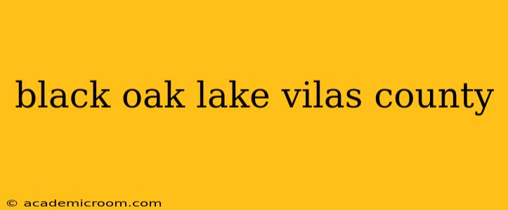 black oak lake vilas county